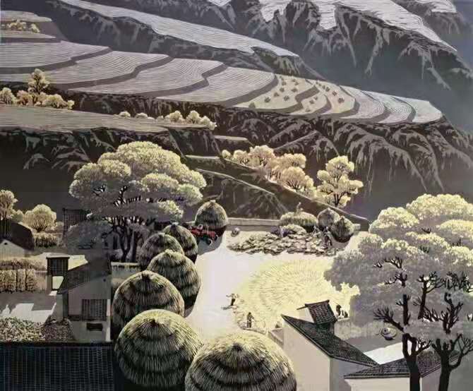 王维德版画作品《大山脚下》.jpg